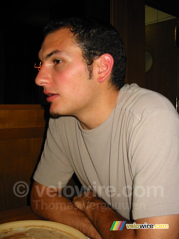 Cédric in het restaurant Carré de Saône
