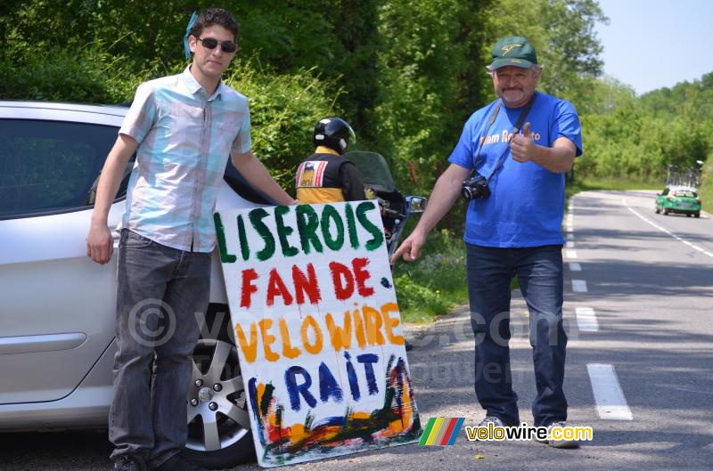 Een geweldig supportersbord, met de makers ervan