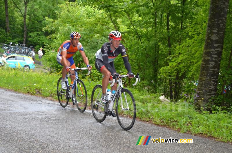 Yaroslav Popovych (Radioshack-Nissan) & Maarten Tjallingii (Rabobank)