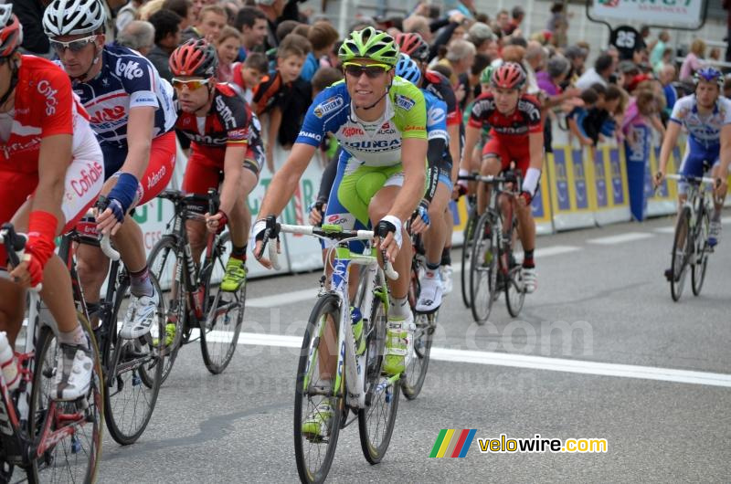 Kristjan Koren (Liquigas-Cannondale) aan de finish