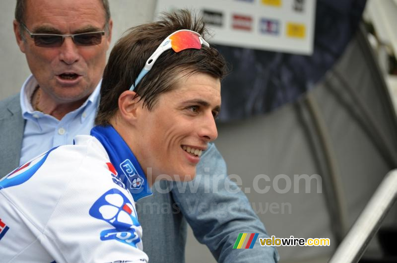 Arthur Vichot (FDJ-BigMat) klimt op het podium