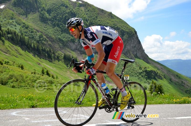 Kenny De Haes (Lotto-Belisol) sur le Col de la Colombière (2)