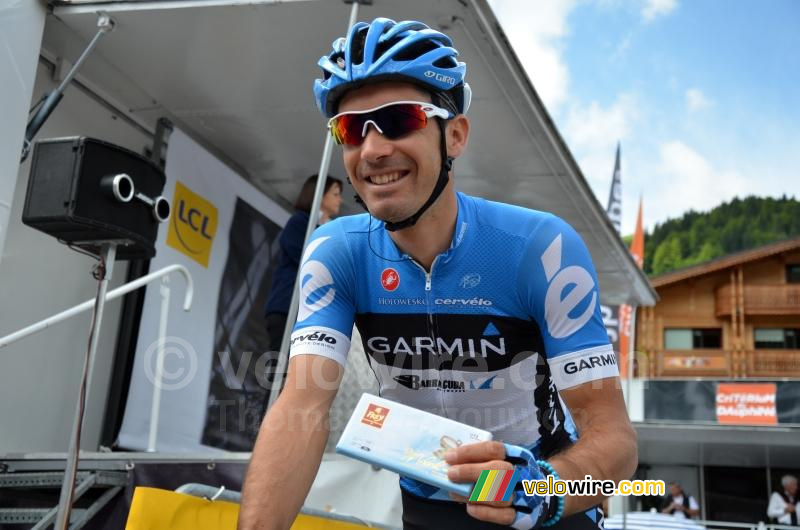 Christophe Le Mével (Garmin-Barracuda) met Zwitserse chocolade