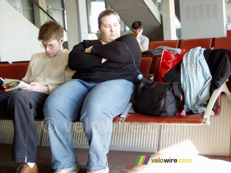 Een echte Amerikaanse zagen we al op het vliegveld in Parijs ;-)