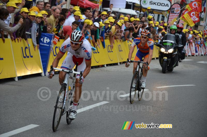 Eduard Vorganov (Katusha) & Steven Kruijswijk (Rabobank)