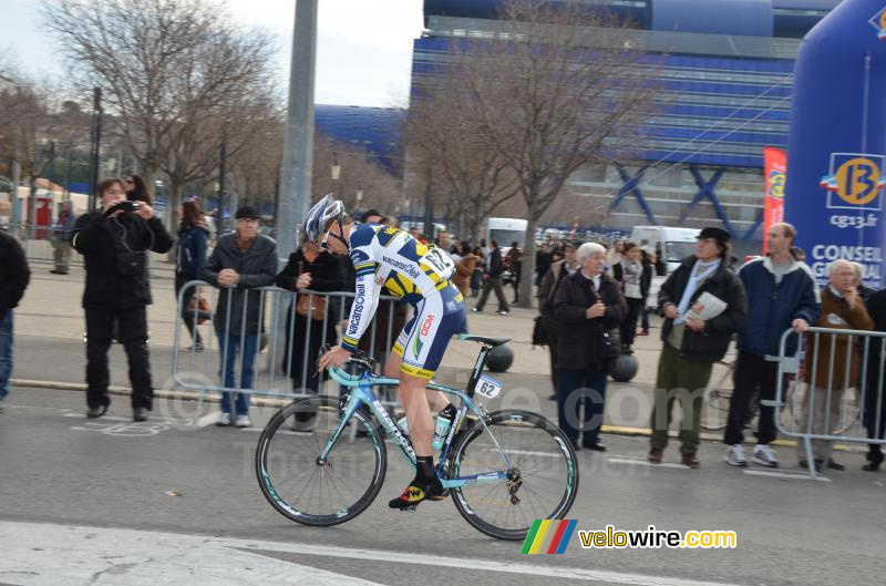 Kris Boeckmans (Vacansoleil-DCM) aan de start