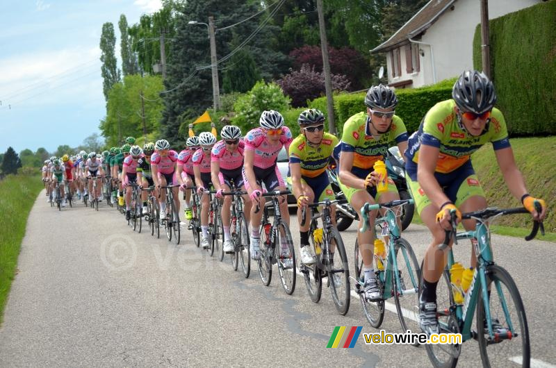 Het peloton onder aanvoering van Sava & Charvieu-Chavagneux (6)