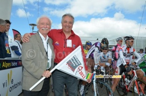 Michel Baup & Gérard Genthon (adjoint chargé des sports) au départ à Villefontaine (437x)