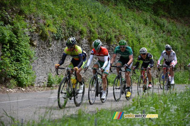 Tadej Valjavec (Sava), Alexis Vuillermoz (Sojasun), Christophe Kern (Europcar), Yoann Michaud (Bourg-en-Bresse Ain Cyclisme) & Frédéric Talpin (VC Caladois)