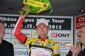 Nico Sijmens (Cofidis) en jaune, vainqueur du Rhône Alpes Isère Tour 2013 (293x)