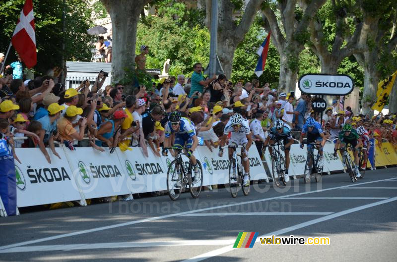 De groep met Philippe Gilbert