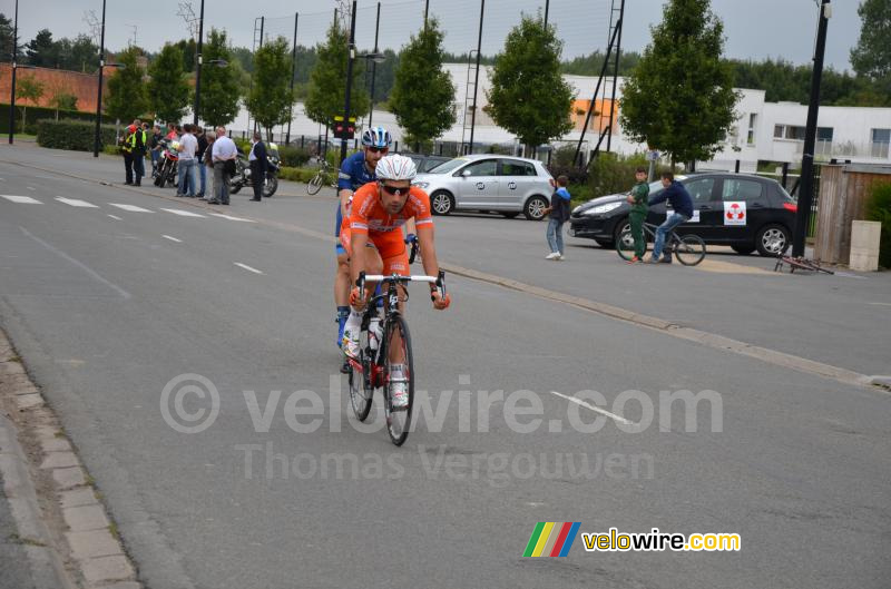 Julien Duval (RLM) & Reidar Borgersen (TJM) op weg naar de sprint