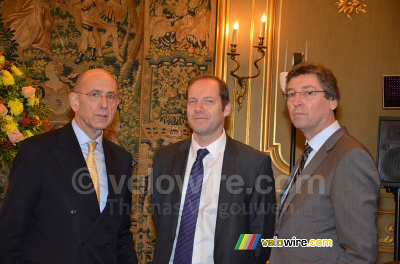 Christian Prudhomme met Ed Kronenburg en Aleid Wolfsen