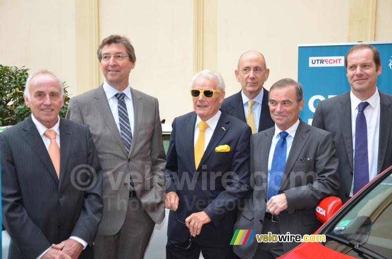 Joop Zoetemelk, Aleid Wolfsen, Jan Janssen, Ed Kronenburg, Bernard Hinault & Christian Prudhomme