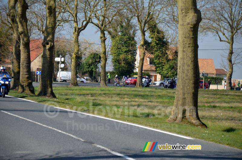 De kopgroep bij het uitrijden van Mespuits