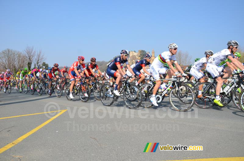 Het peloton met Rui Costa