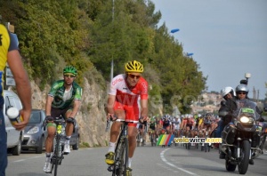 Luis Angel Maté Mardones & Jérôme Cousin devant le peloton (527x)