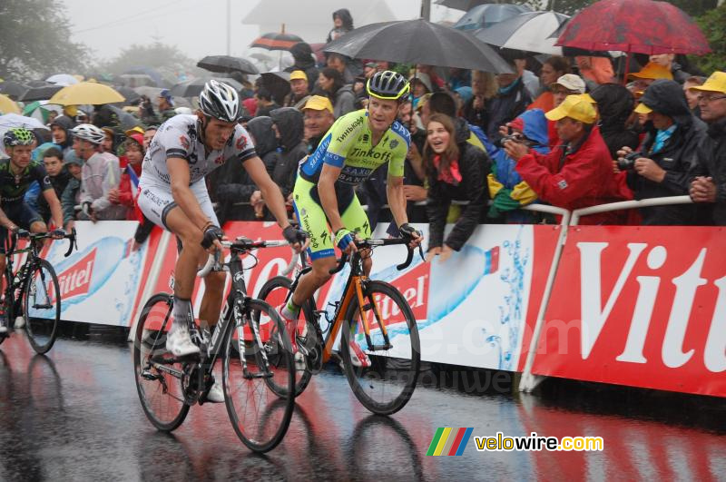 Nicholas Roche (Tinkoff) & Brice Feillu (Bretagne)