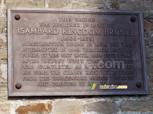 Plaque on Suspension Bridge ready in 1864 (359x)