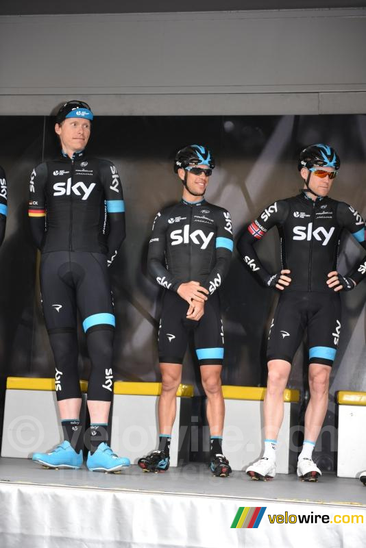 Richie Porte (Team Sky) met de glimlach aan de start