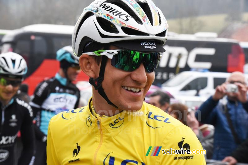 Michal Kwiatkowski (Etixx-QuickStep), lachend aan de start