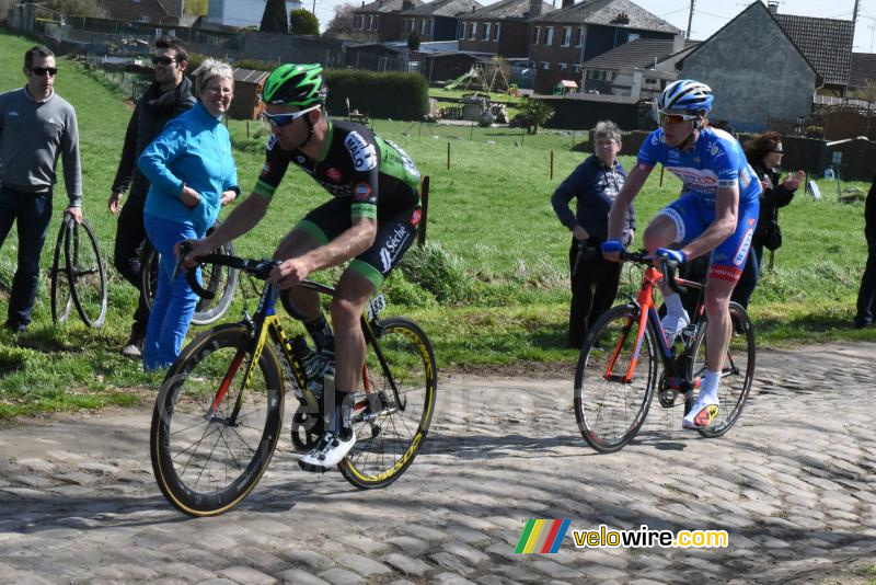 Pierre-Luc Périchon (Bretagne-Séché) in de strook tussen Viesly en Quiévy