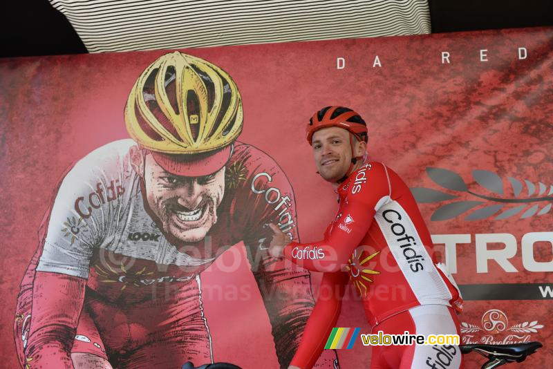 Adrien Petit, winnaar van de Tro Bro 2014, met zijn tekening