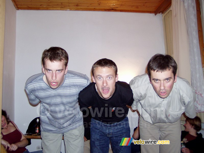 Krzysziek, Florent & Maciek op de 'skischans'