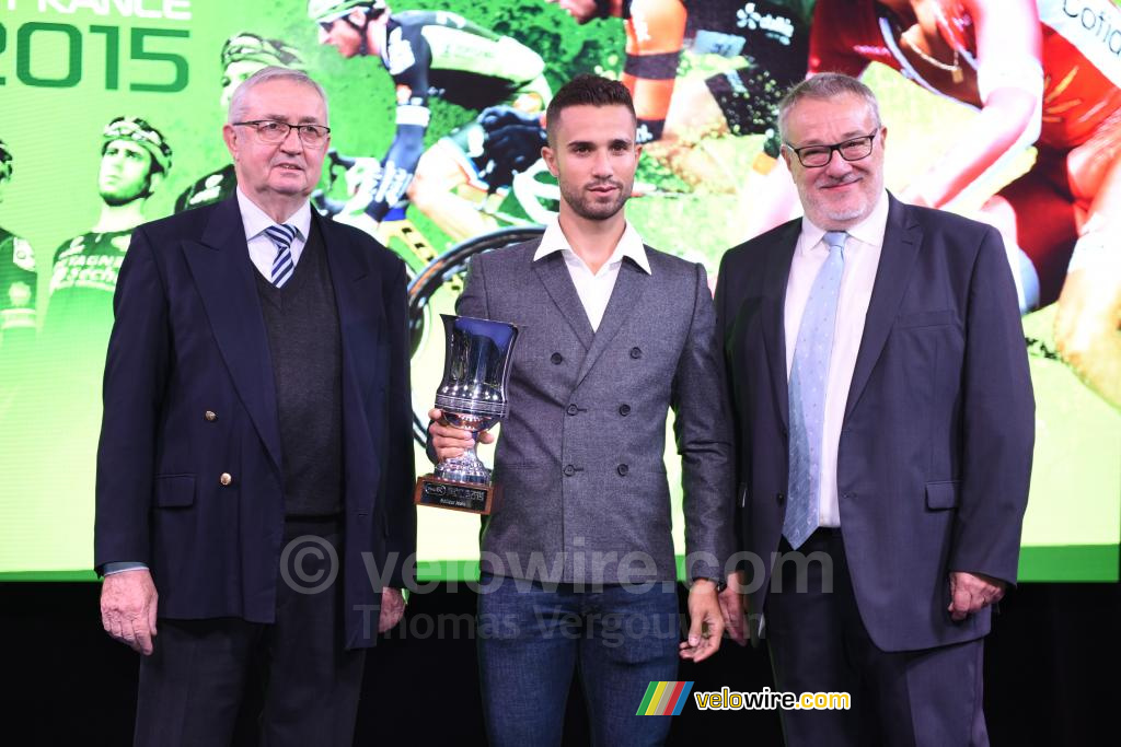 Nacer Bouhanni (Cofidis), beste jongere, met Jean-Luc Chaillot & Alain Clouet