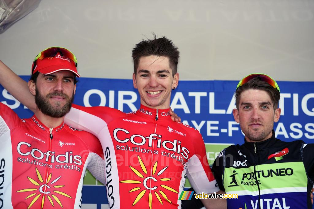 Het podium van de Classic Loire Atlantique 2016: Anthony Turgis, Loïc Chetout & Kévin Ledanois