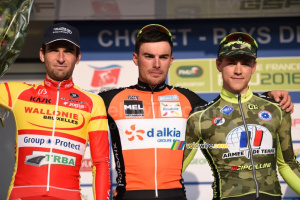 Le podium de Cholet-Pays de Loire 2016 : Rudy Barbier, Baptiste Planckaert & Yannis Yssaad (8931x)
