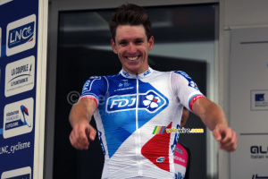 Arnaud Démare (FDJ) est visiblement content de sa victoire (2797x)