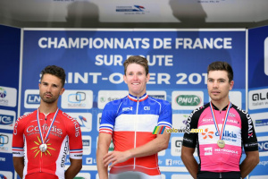 Le podium du Championnat de France 2017 : Arnaud Démare, Nacer Bouhanni, Jérémy Leveau (3) (2816x)