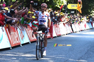 Julian Alaphilippe won de etappe in Bagnères-de-Luchon in 2018