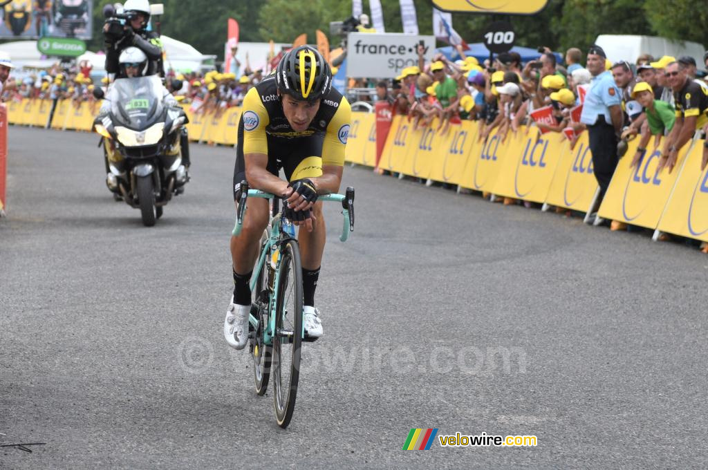 Primož Roglič (Lotto NL-Jumbo) wint de etappe in Laruns
