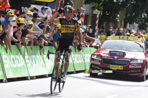 Sepp Kuss (Jumbo-Visma) en route vers la victoire en Andorre (681x)