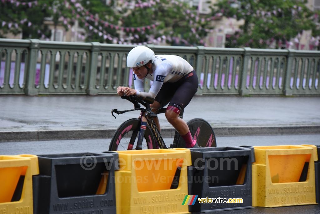 Chloe Dygert (Verenigde Staten) op de terugweg