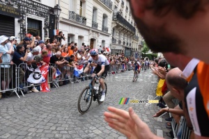 Matteo Jorgenson (Etats-Unis) dans la première montée de la Butte Montmartre (39x)