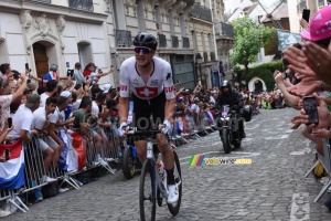 Stefan Kung (Switzerland) in the second climb of the Butte Montmartre (35x)