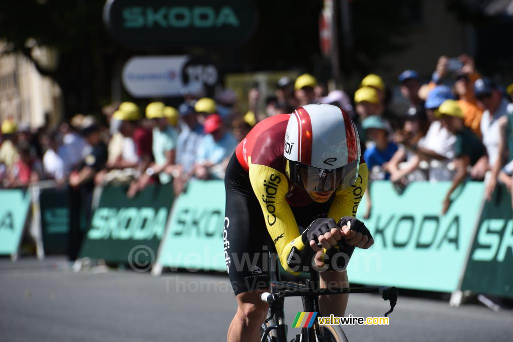 Alex Aranburu (Cofidis) tijdens de tijdrit Caen > Caen