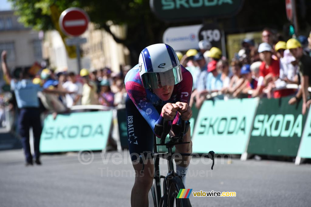 Joseph Blackmore (Israel Premier Tech) tijdens de tijdrit Caen > Caen