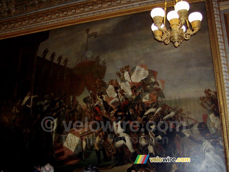 Een schilderij van een bestorming door Napoleon in het kasteel van Versailles