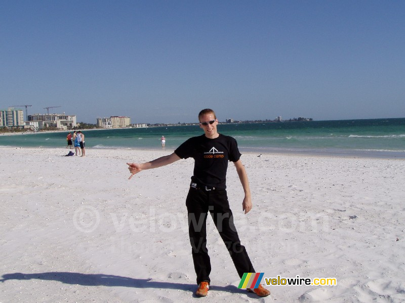 Thomas op het strand van Sarasota