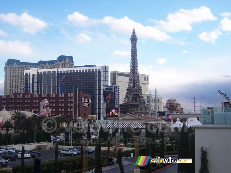 Uitzicht op Paris en Ballys vanaf Caesars Palace