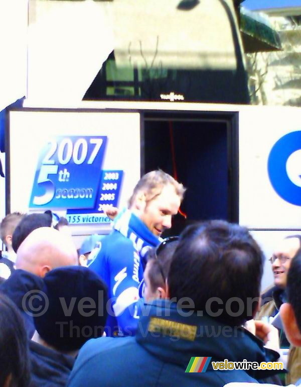 Tom Boonen net na het uitrijden