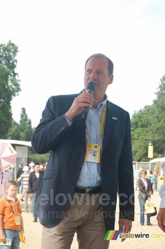 Christian Prudhomme in het Village Départ in Londen