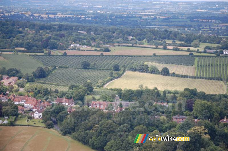 Uitzicht vanuit de helikopter in de buurt van Canterbury (1)