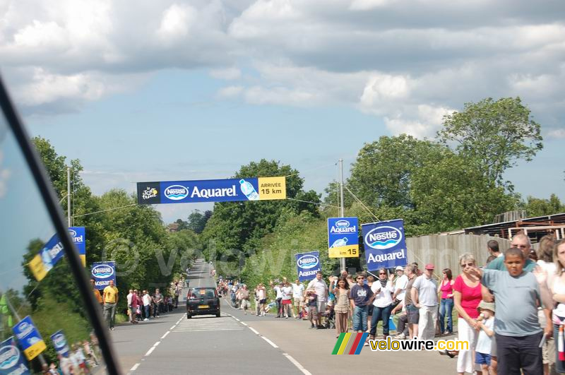 15 kilometer van de aankomst in Canterbury