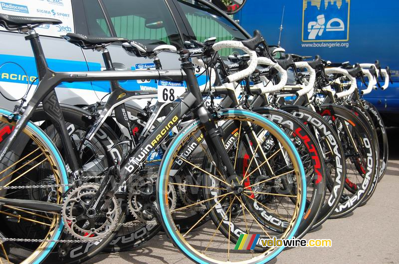 The AG2R bikes b Twin racing the Decathlon brand photographs