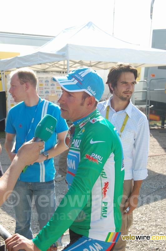 Erik Zabel in the green jersey